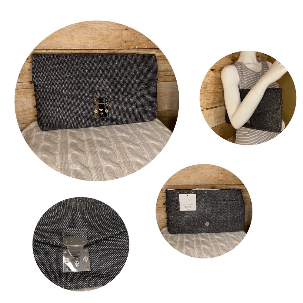 Cosmopolitan clutch purse glittery charcoal gray